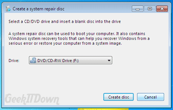 Windows 7 Tips and Tricks create repair disc