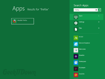 Windows 8 Metro UI Search Apps