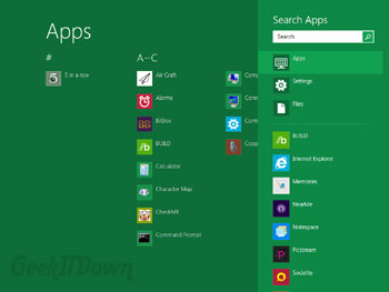 Windows 8 App Search