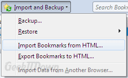 Firefox Import Bookmarks 1