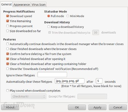 Download Statusbar Options