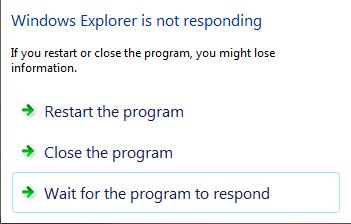 Windows Program Not Responding