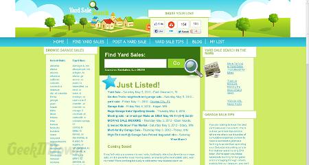Nifty Websites Collection Yard Sale Search