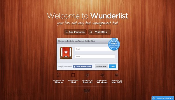 Nifty Websites Collection Wunderlist