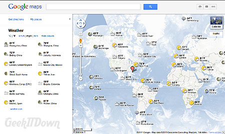 Google Maps Weather Global