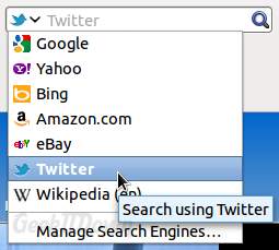 Firefox 8 Twitter Search