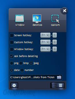 Ticno Screenshooter Advanced Interface