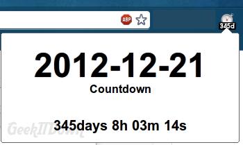 2012 Countdown Chrome Extension