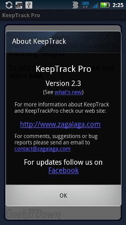 KeepTrack Pro for Android