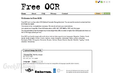 Nifty Websites Collection Free OCR