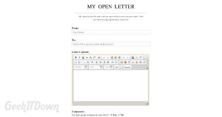 Nifty Websites Collection My Open Letter