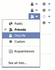 Facebook Contact Settings Box